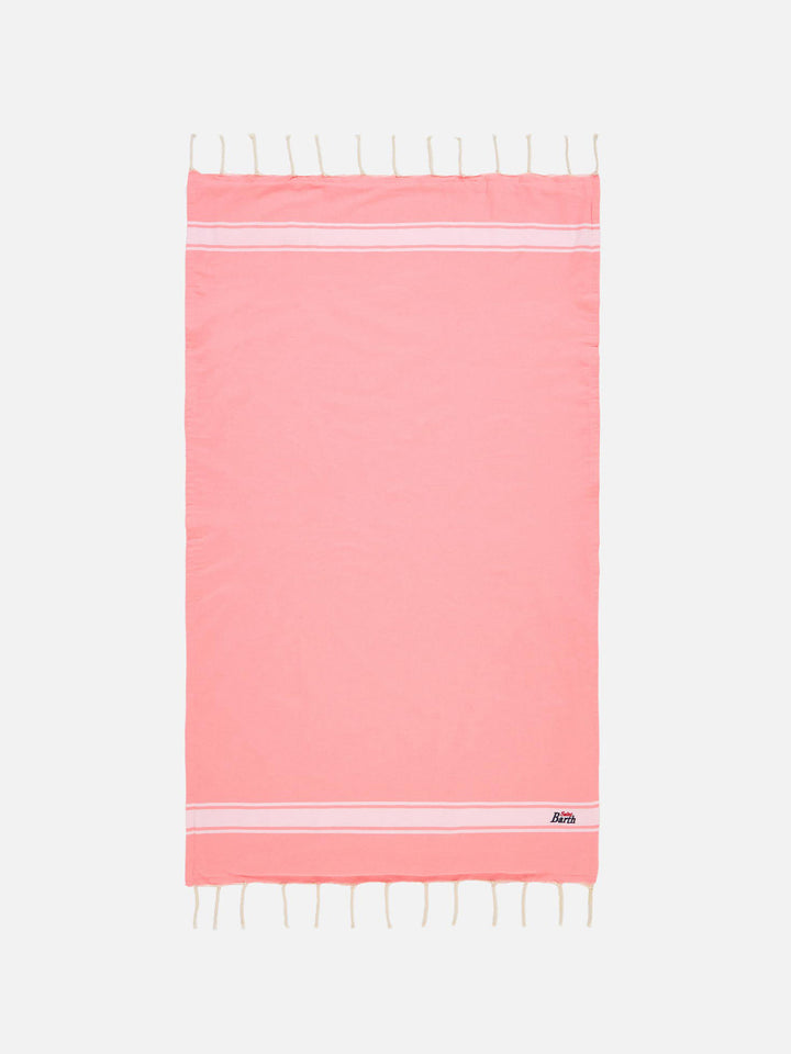 Fouta rosa fluo doppiato con spugna