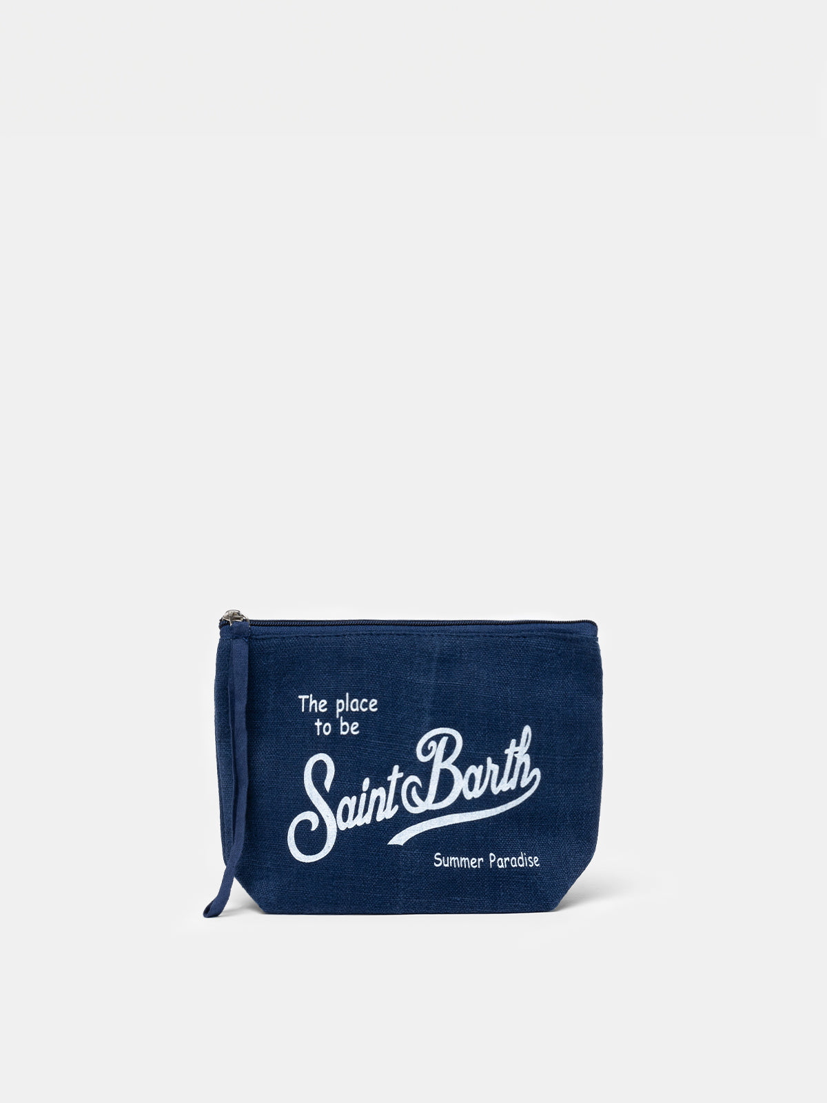 Blaue Leinenpochette Aline