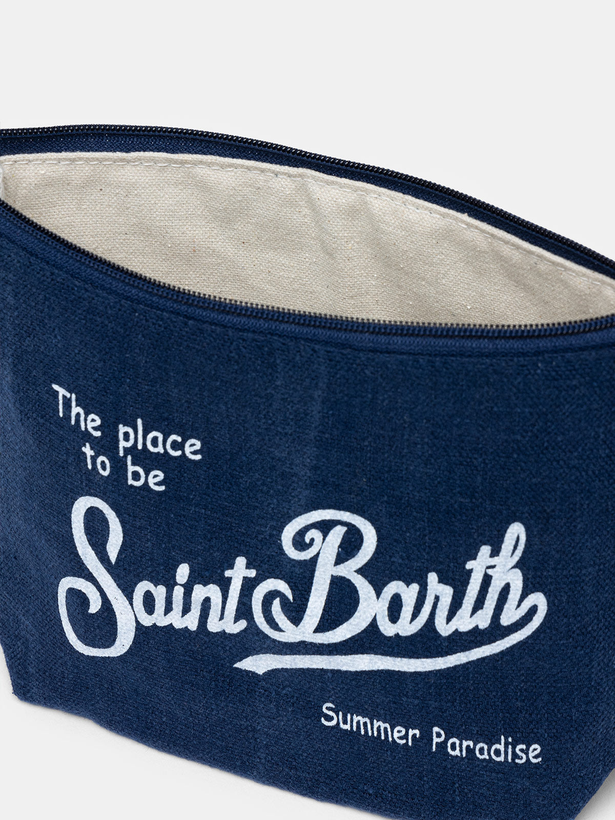 Blaue Leinenpochette Aline