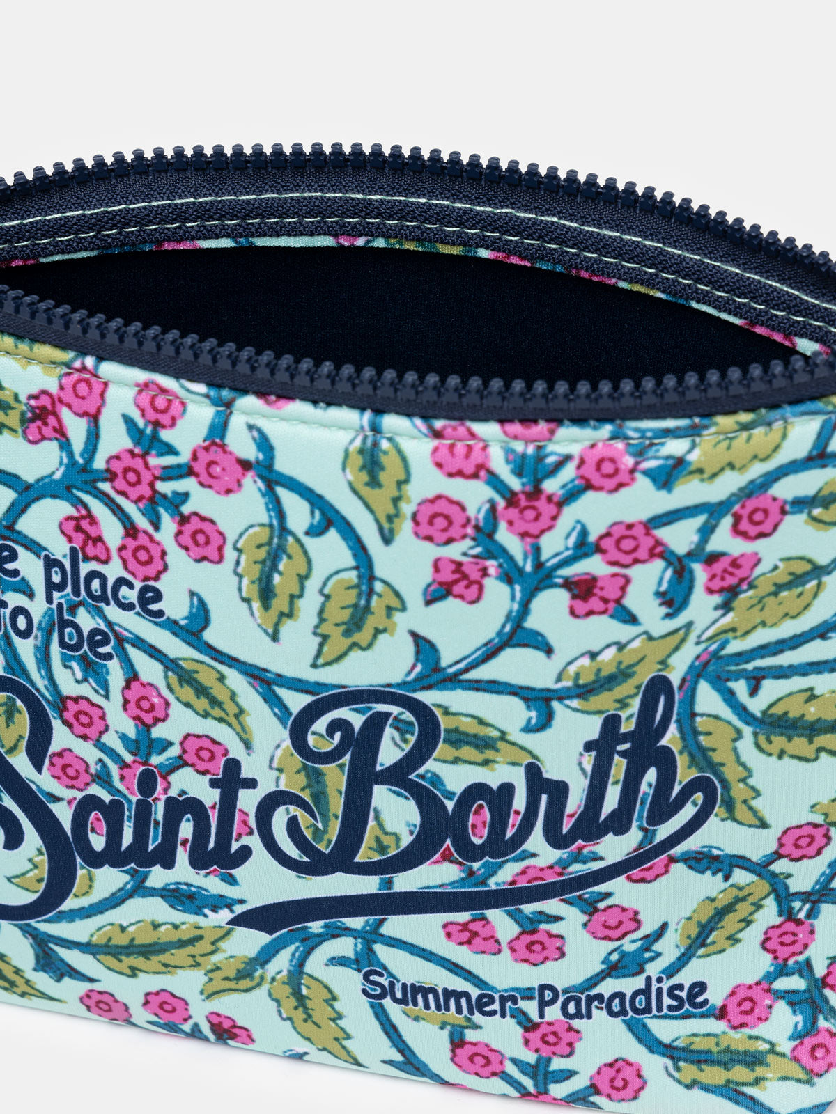 Scuba-Pochette Aline mit Blumenprint