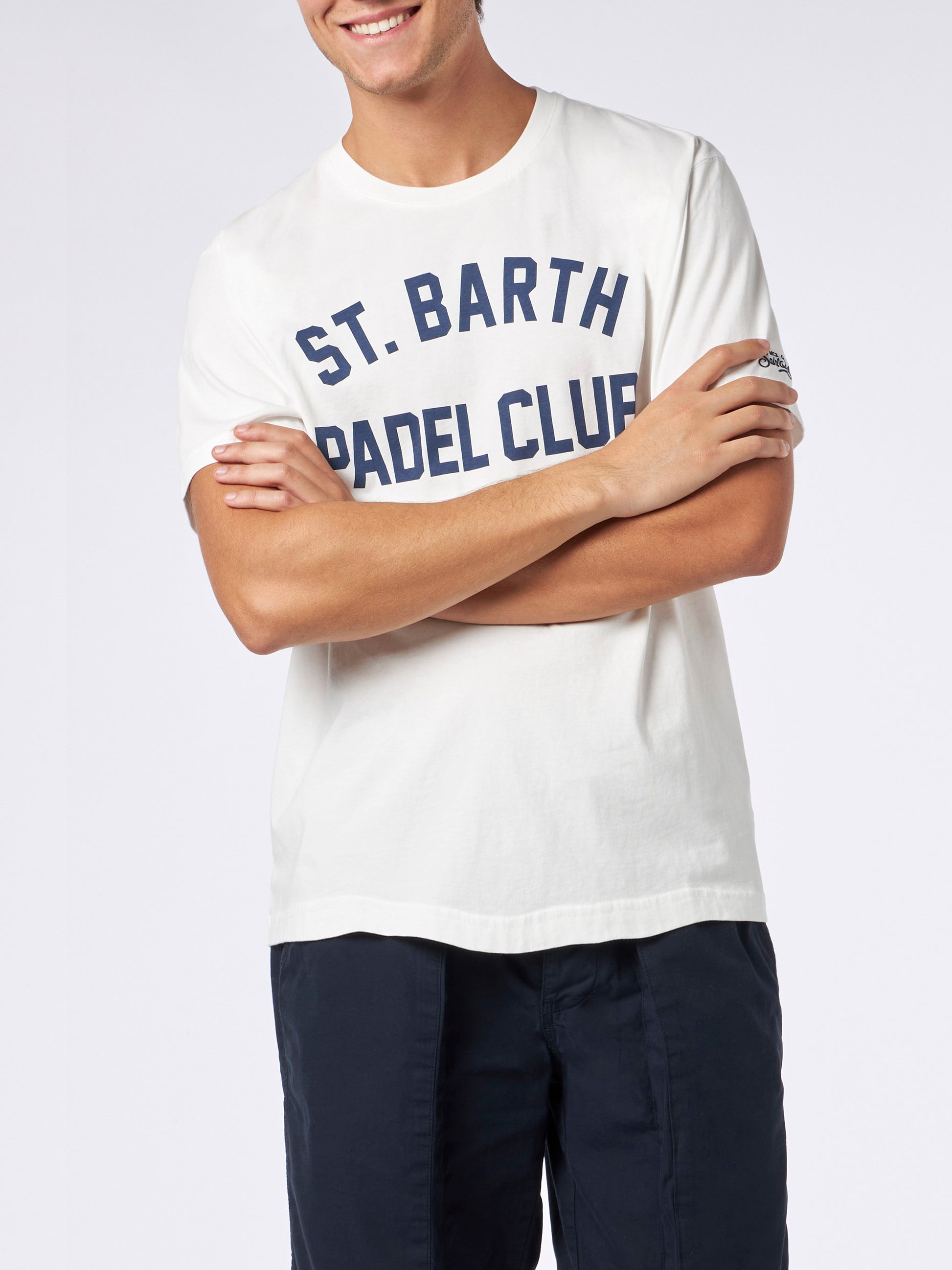 Man heavy cotton t-shirt with St. Barth Padel club - MC2 Saint Barth