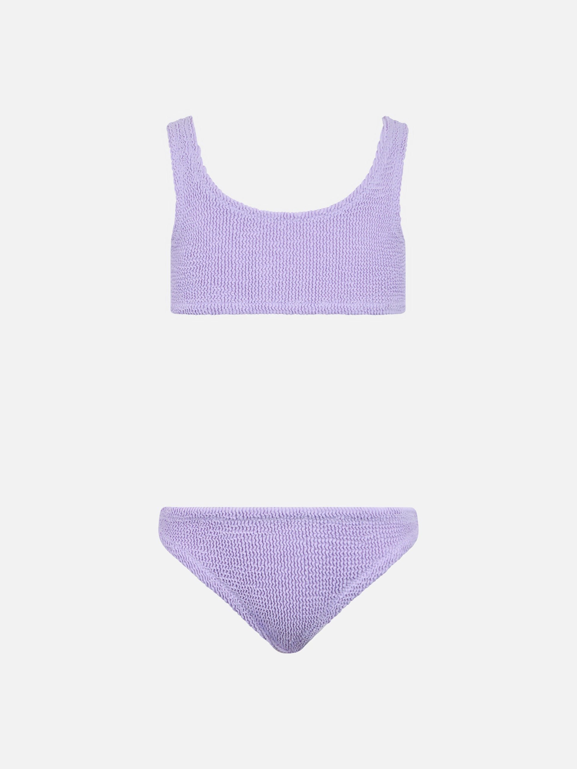 Lilac crinkle classic bralette bikini Baker - MC2 Saint Barth
