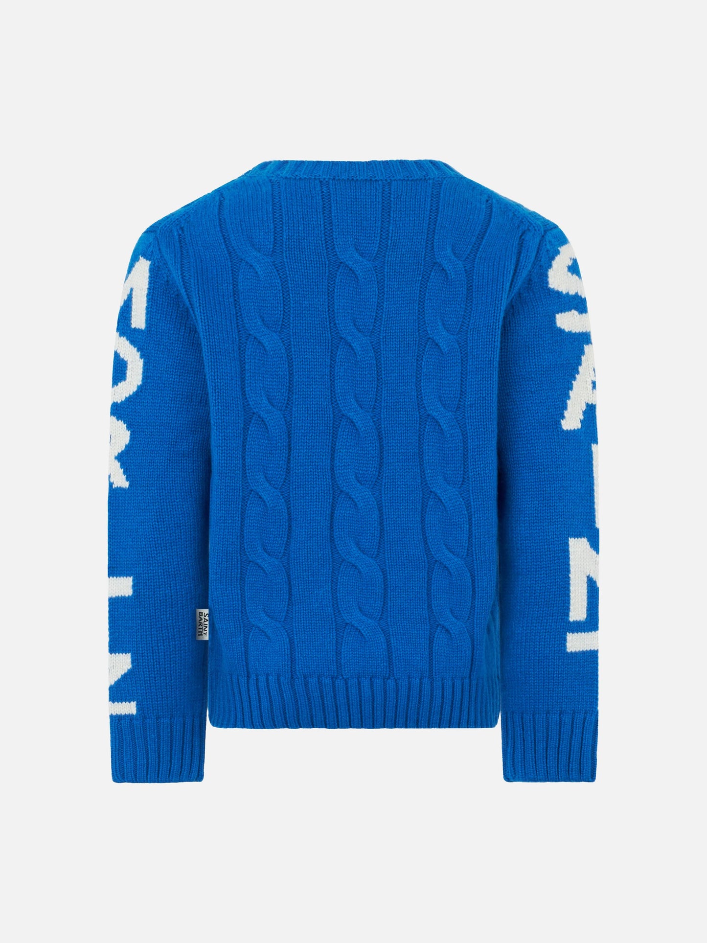 Maglione girocollo intrecciato da bambino con stampa Saint Moritz