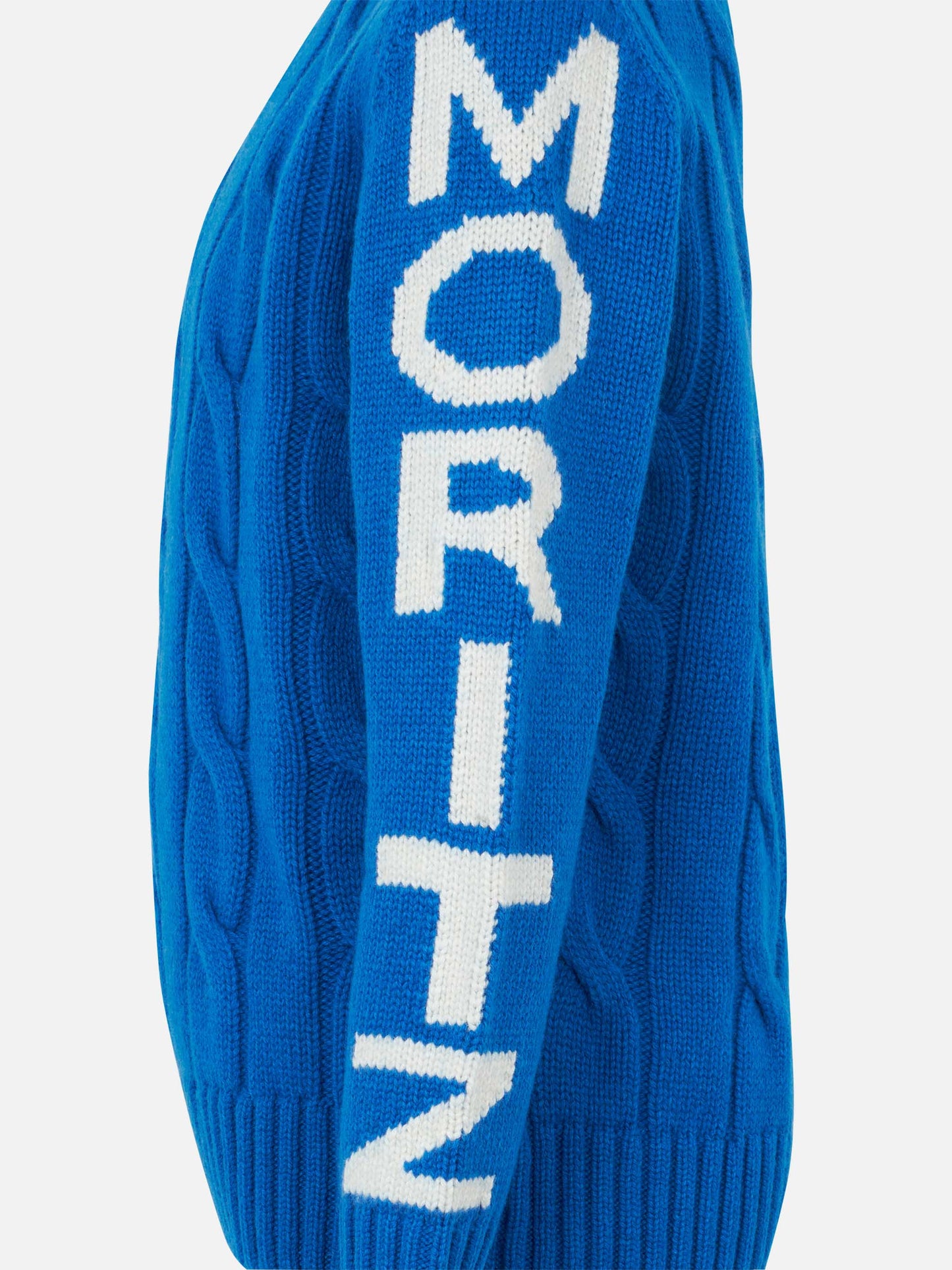 Maglione girocollo intrecciato da bambino con stampa Saint Moritz
