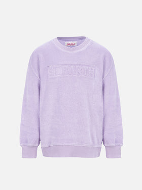 Girl lilac terry sweatshirt Briony with Saint Barth logo - MC2 Saint Barth