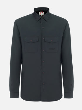 Man British green overshirt Chalet with St. Barth embroidery - MC2 Saint Barth