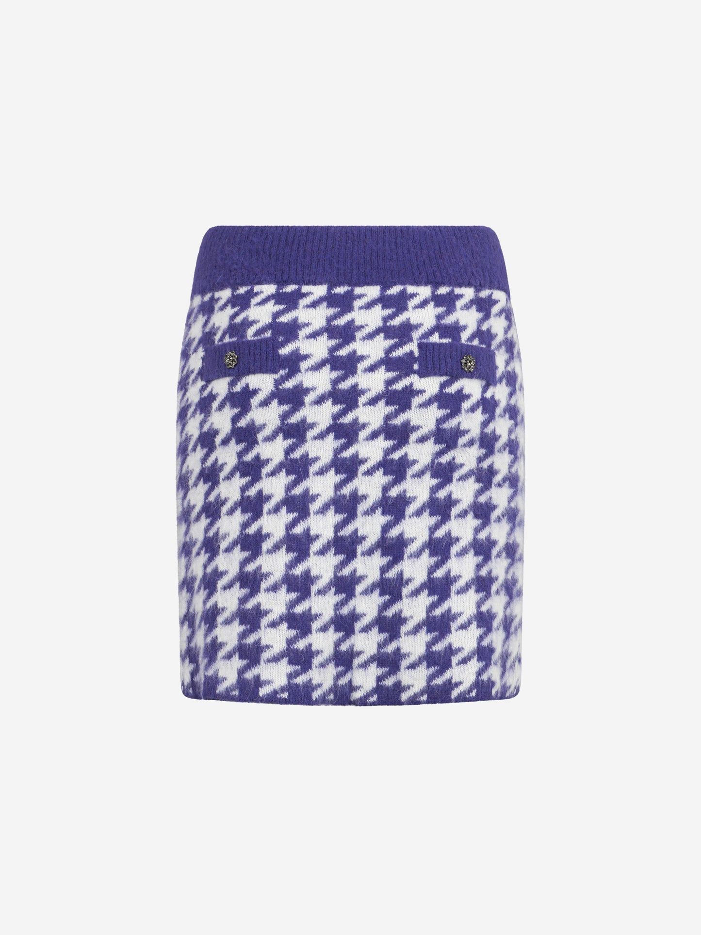 Woman knitted skirt with jewel buttons