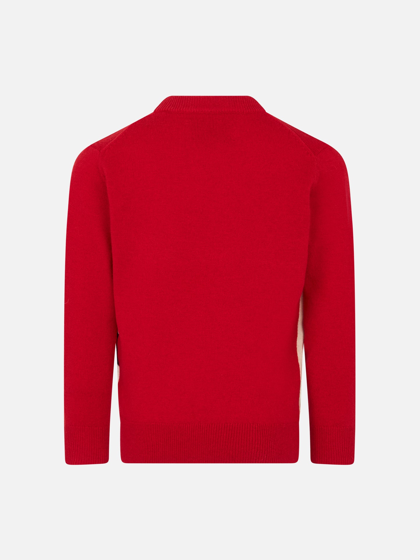Boy crewneck sweater with St. Barth Ski Club postacard jacquard