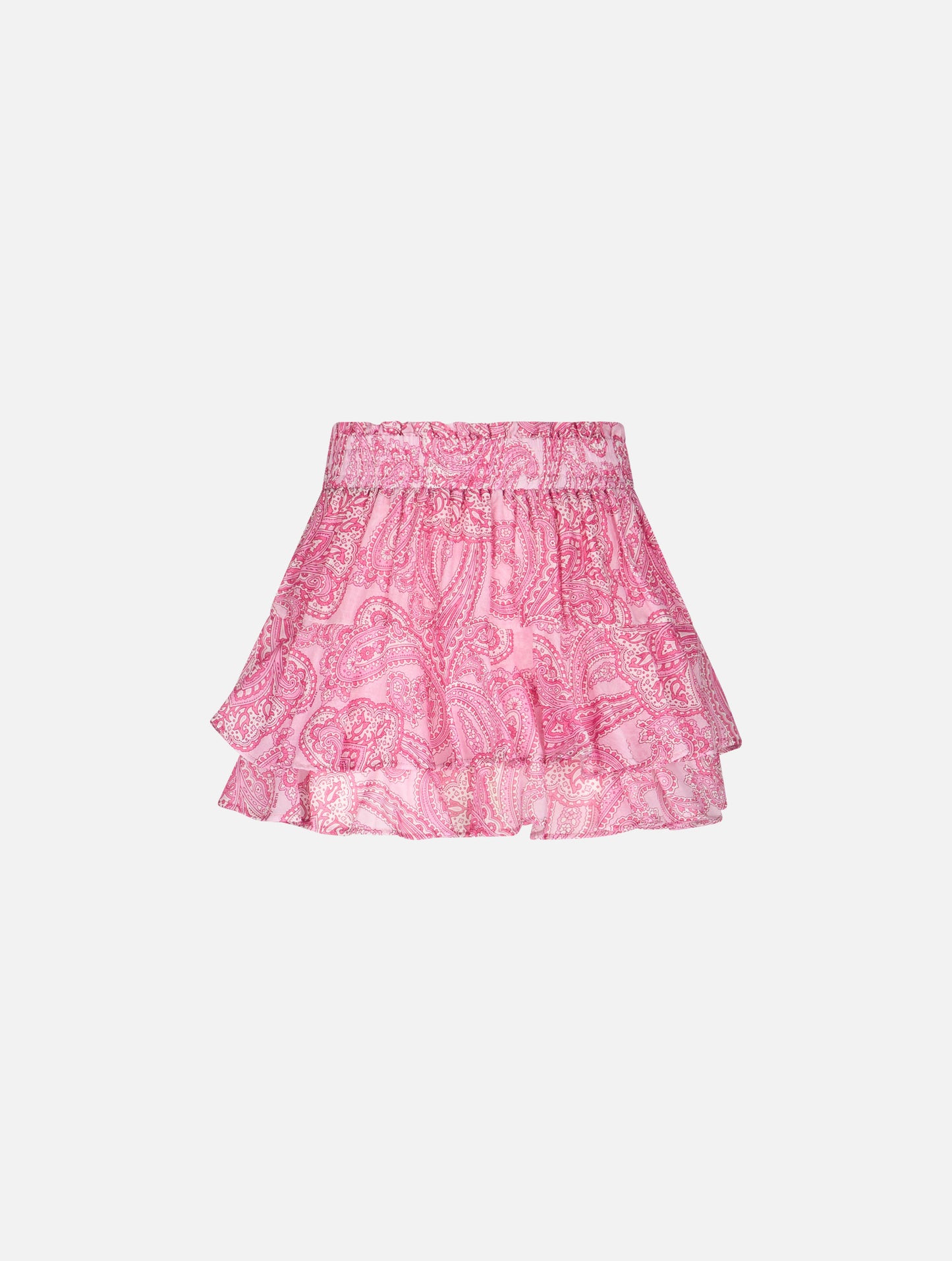 Woman paisley silk voile ruffled mini skirt Eivissa - MC2 Saint Barth