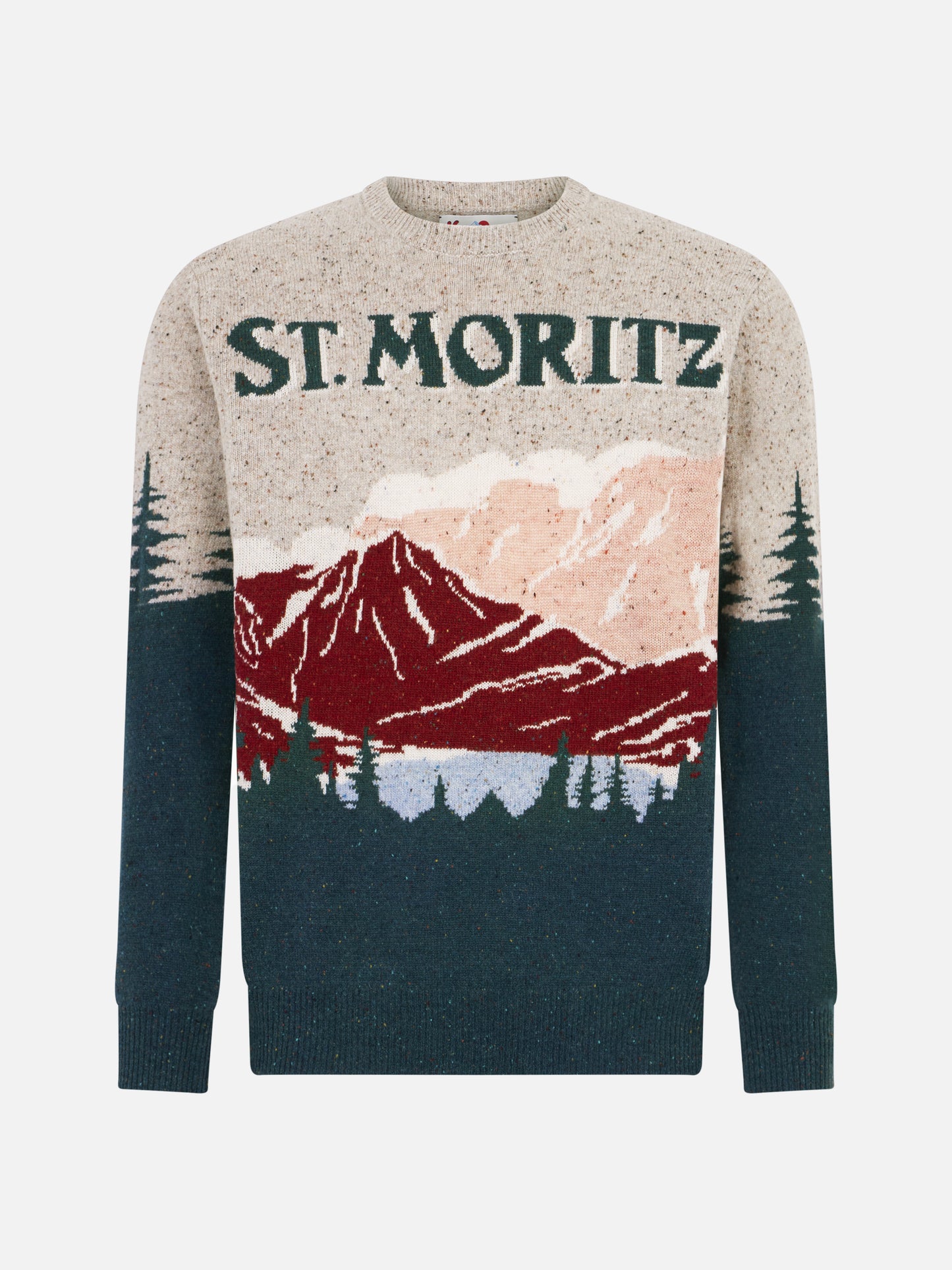 Man crewneck donegal sweater with St. Moritz postcard jacquard - MC2 Saint Barth