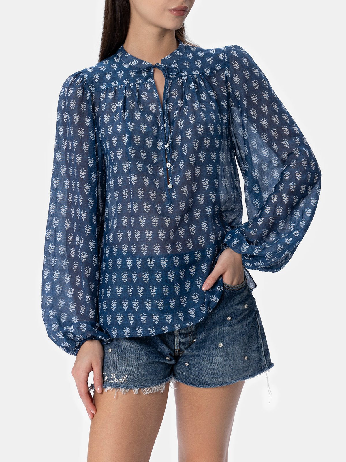 Woman silk voile blouse Harper - MC2 Saint Barth