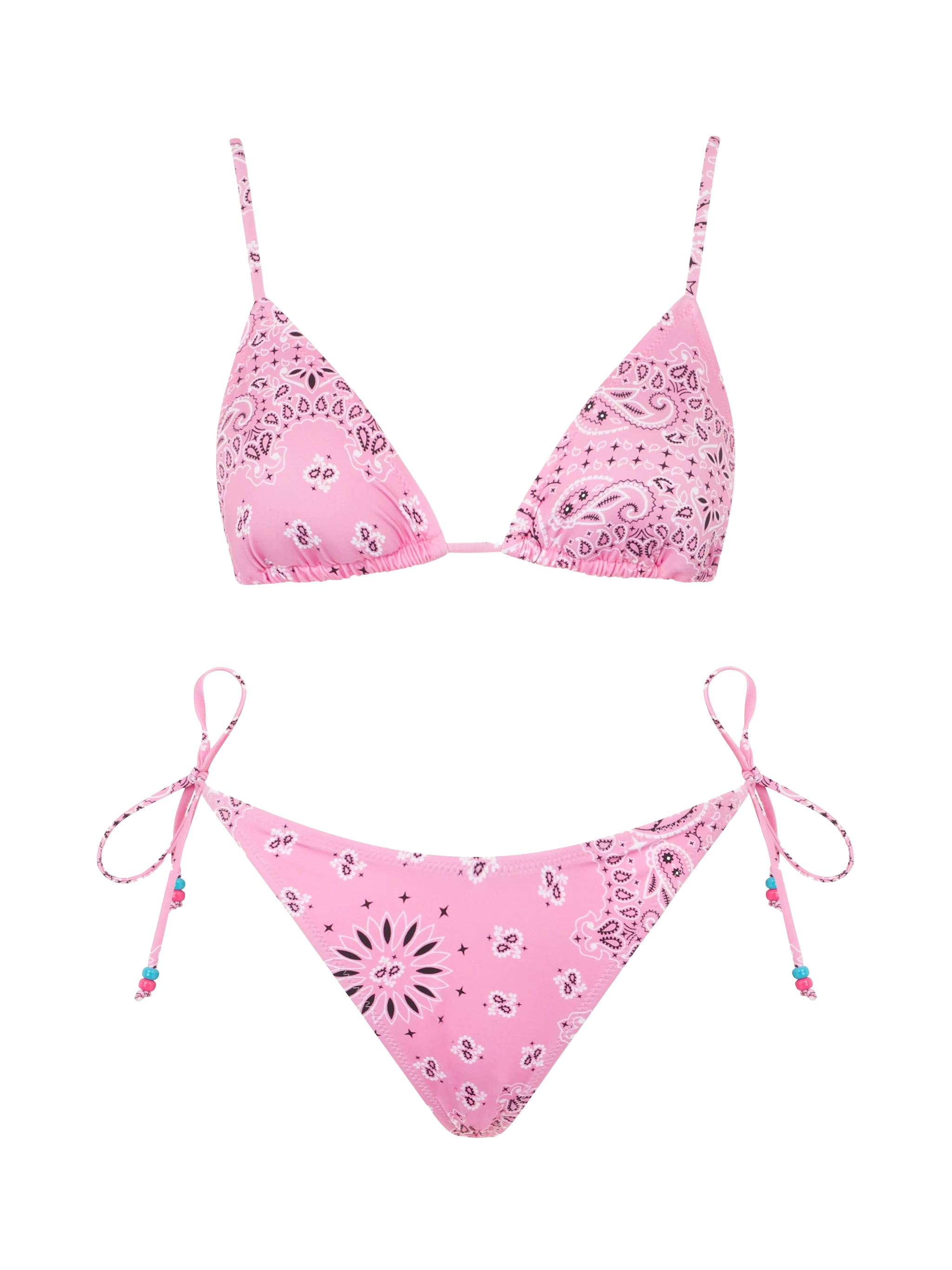 Janet Norah pink bandana triangle bikini – MC2 Saint Barth Janet Norah pink bandana triangle bikini – MC2 Saint Barth