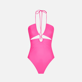Fluo pink cutout one piece swimsuit - MC2 Saint Barth