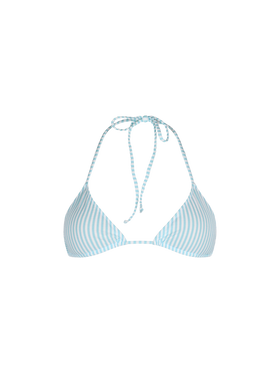 Woman seersucker striped triangle top swimsuit Leah - MC2 Saint Barth