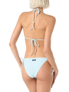 Woman seersucker striped triangle bikini Leah Virgo - MC2 Saint Barth