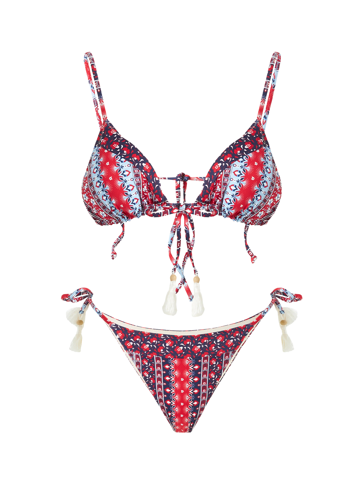 Woman cheeky swim briefs with gipsy print