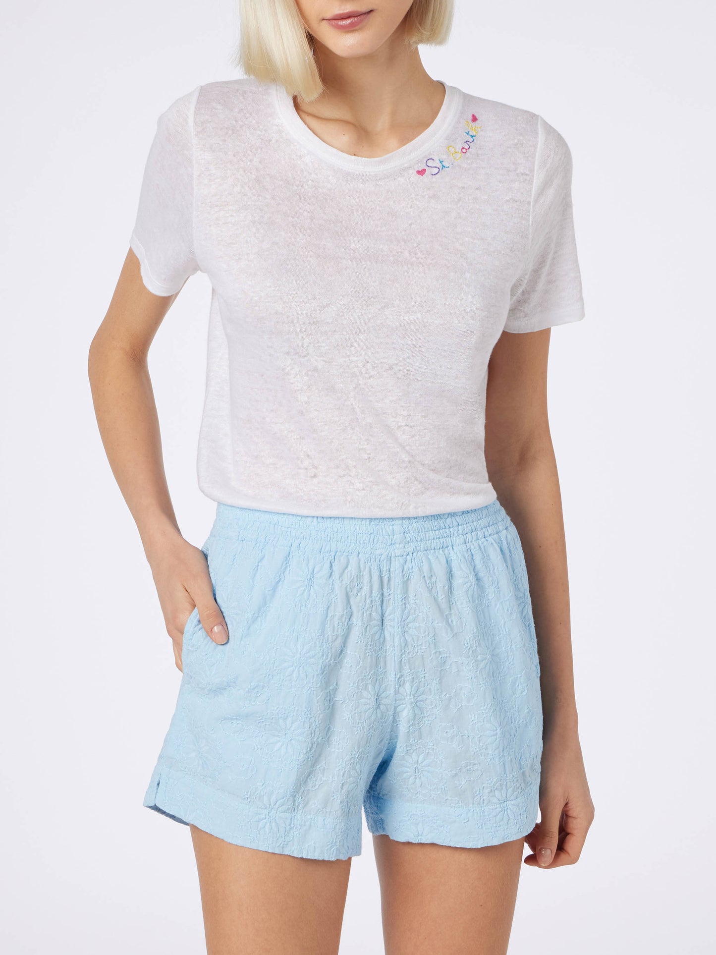 Woman Sangallo cotton pull up shorts Meave - MC2 Saint Barth