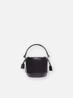 Bucket bag Mia with black tweed fabric - MC2 Saint Barth
