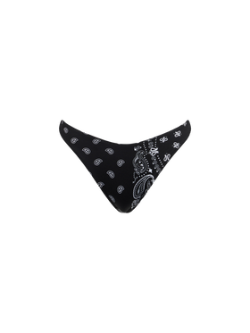 Woman cheeky swim briefs with black bandanna print - MC2 Saint Barth
