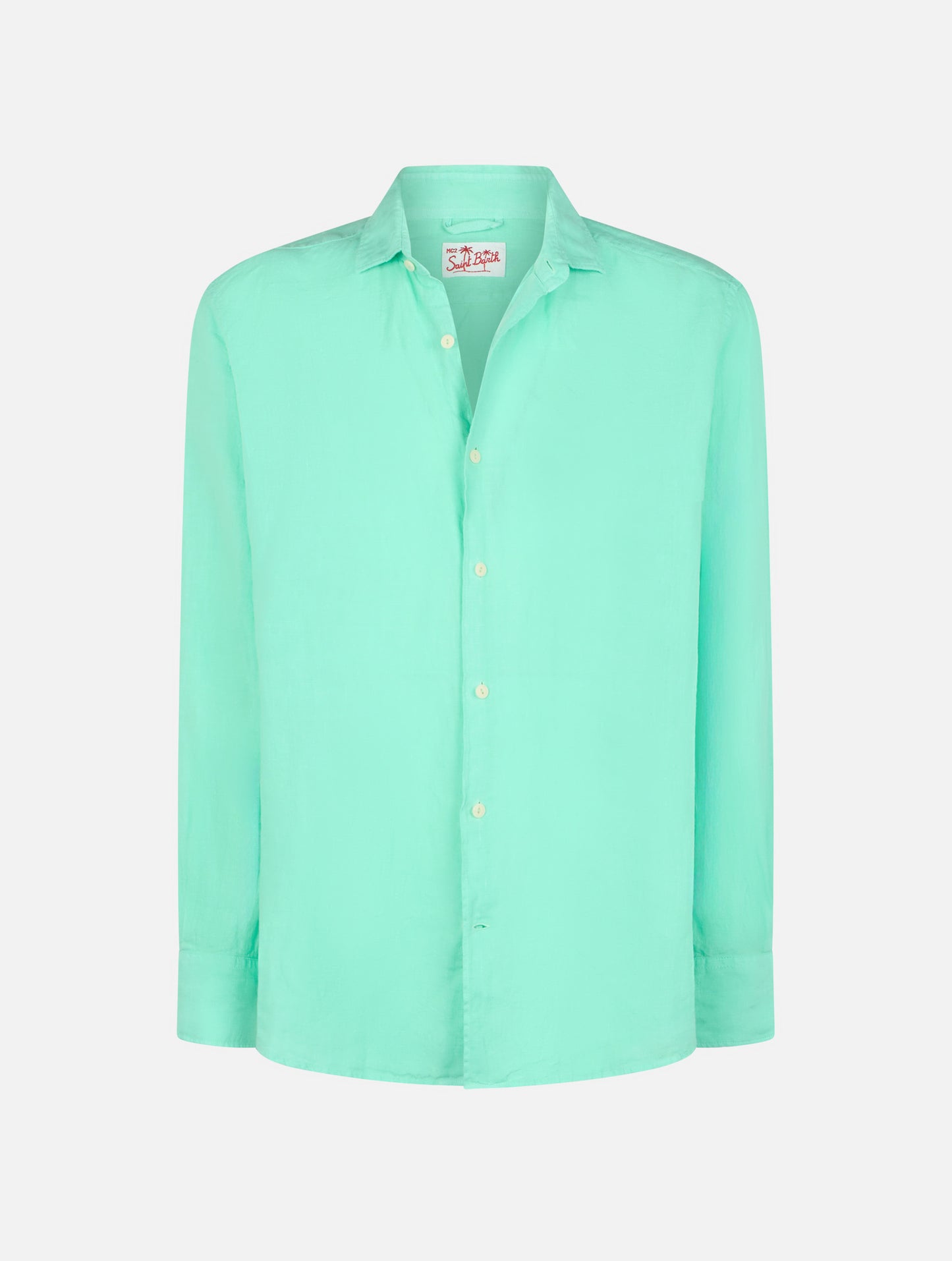 Man mint green linen shirt Pamplona - MC2 Saint Barth