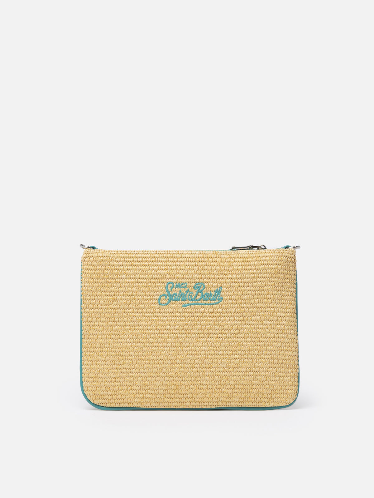 Parisienne Stroh-Clutch mit Capri-Stickerei