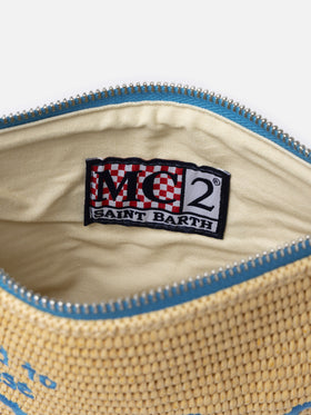 Parisienne Straw pouch bag with Portofino embroidery
