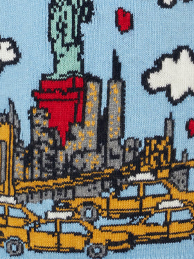 Girl crewneck sweater with New York postcard - MC2 Saint Barth