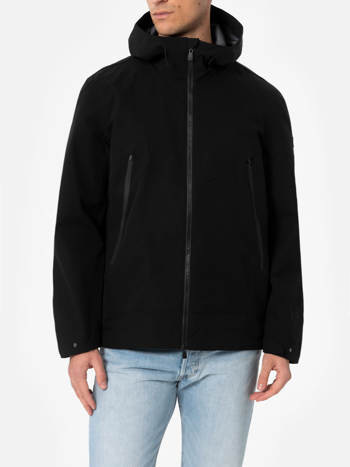 Man black 3-layers hooded jacket Parson - MC2 Saint Barth