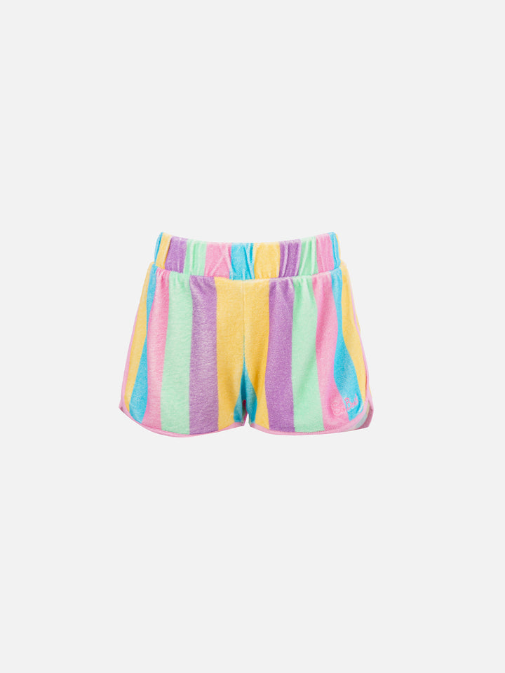 Pantaloncini pull up in spugna multicolore da bambina Curly