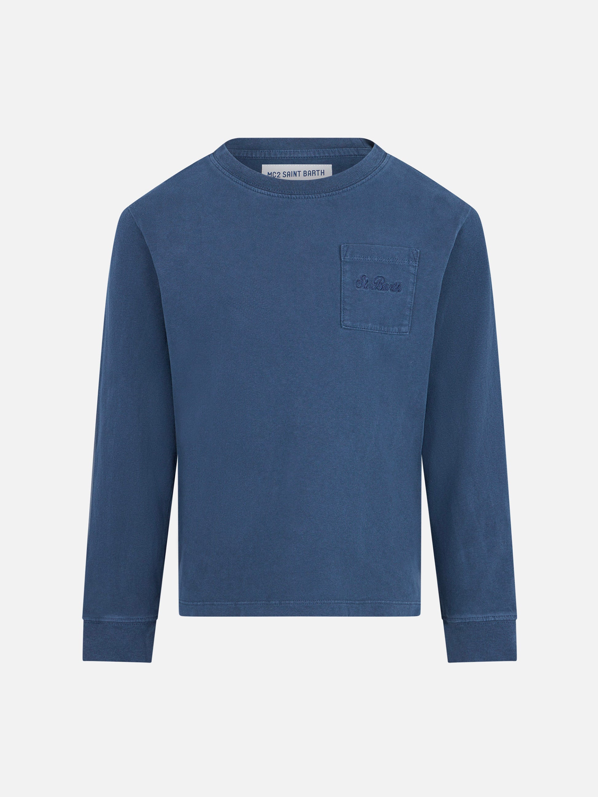 Boy heavy cotton blue t-shirt - MC2 Saint Barth