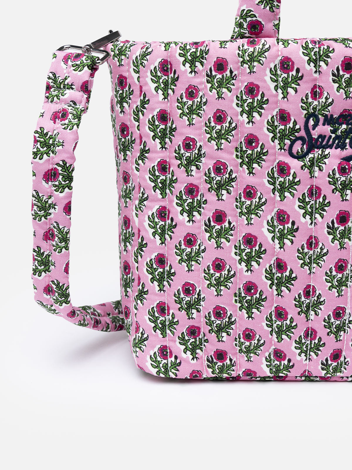 Pink flower quilted Soft Tote Mid bag - MC2 Saint Barth