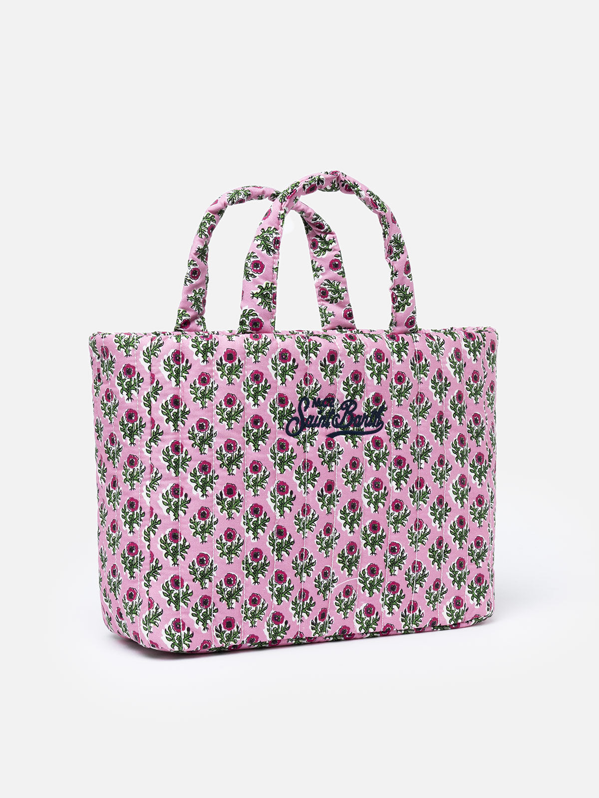 Pink flower quilted Soft Tote Mid bag - MC2 Saint Barth