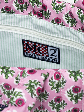 Pink flower quilted Soft Tote Mid bag - MC2 Saint Barth