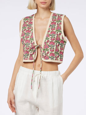 Woman embroidered padded vest - MC2 Saint Barth