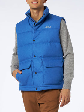 Man down padded wooly bluette vest with pockets - MC2 Saint Barth
