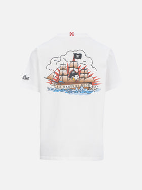 Boy cotton t-shirt with Snoopy print and St. Barth Pirate embroidery | SNOOPY PEANUTS SPECIAL EDITION - MC2 Saint Barth