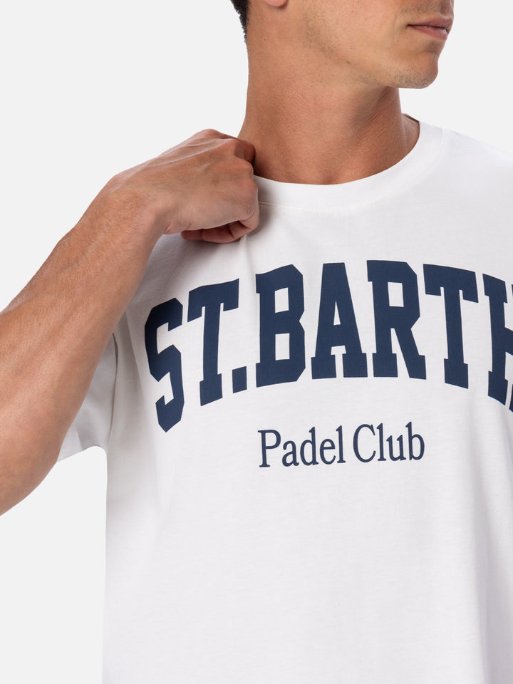 Man cotton t-shirt with St. Barth Padel Club placed print - MC2 Saint Barth