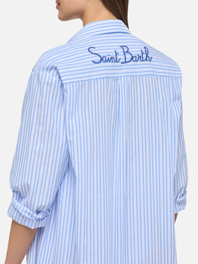 Adeline cotton maxi dress with striped print - MC2 Saint Barth