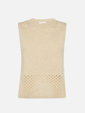 Aire beige crochet top