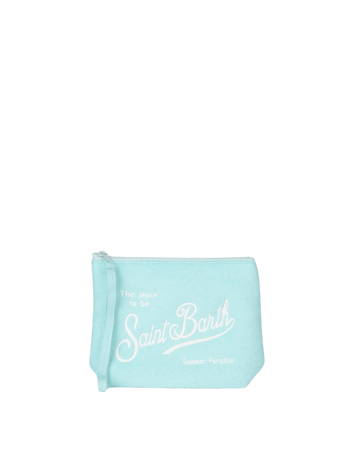 Pochette Aline in spugna verde acqua