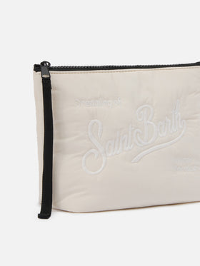 Aline Puffer Pouch in padded beige nylon