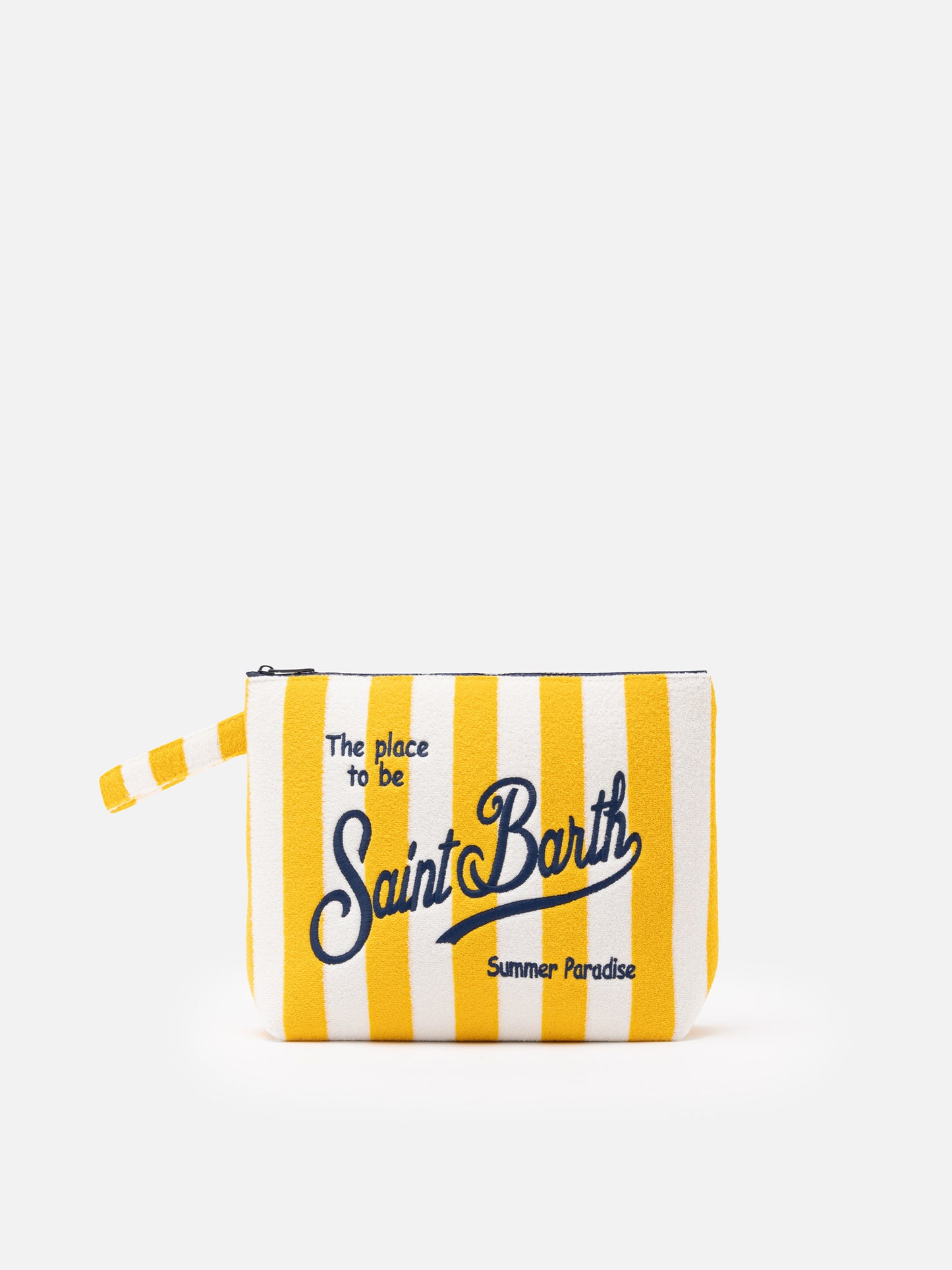 Aline L striped embossed terry pochette