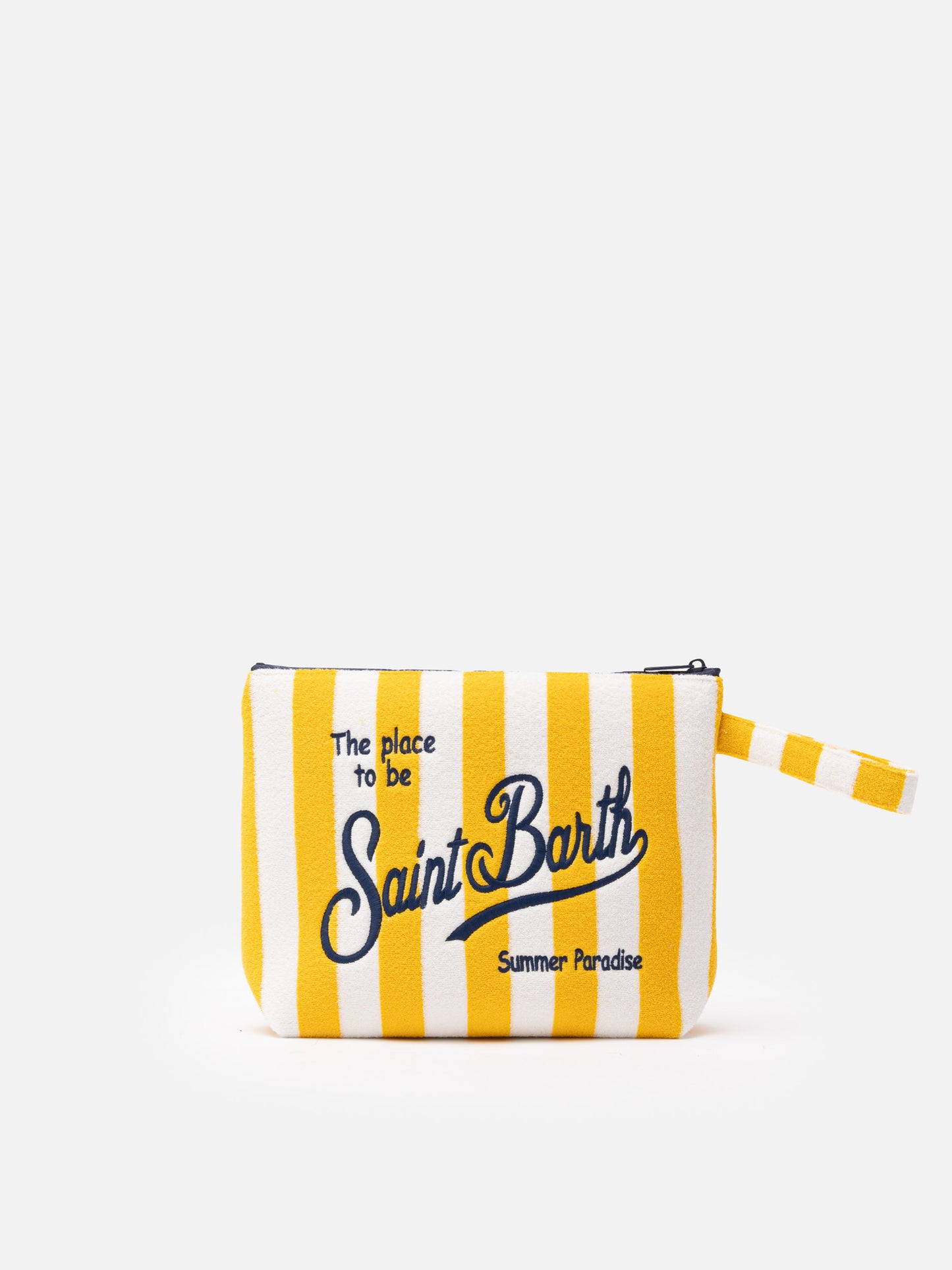 Aline L striped embossed terry pochette