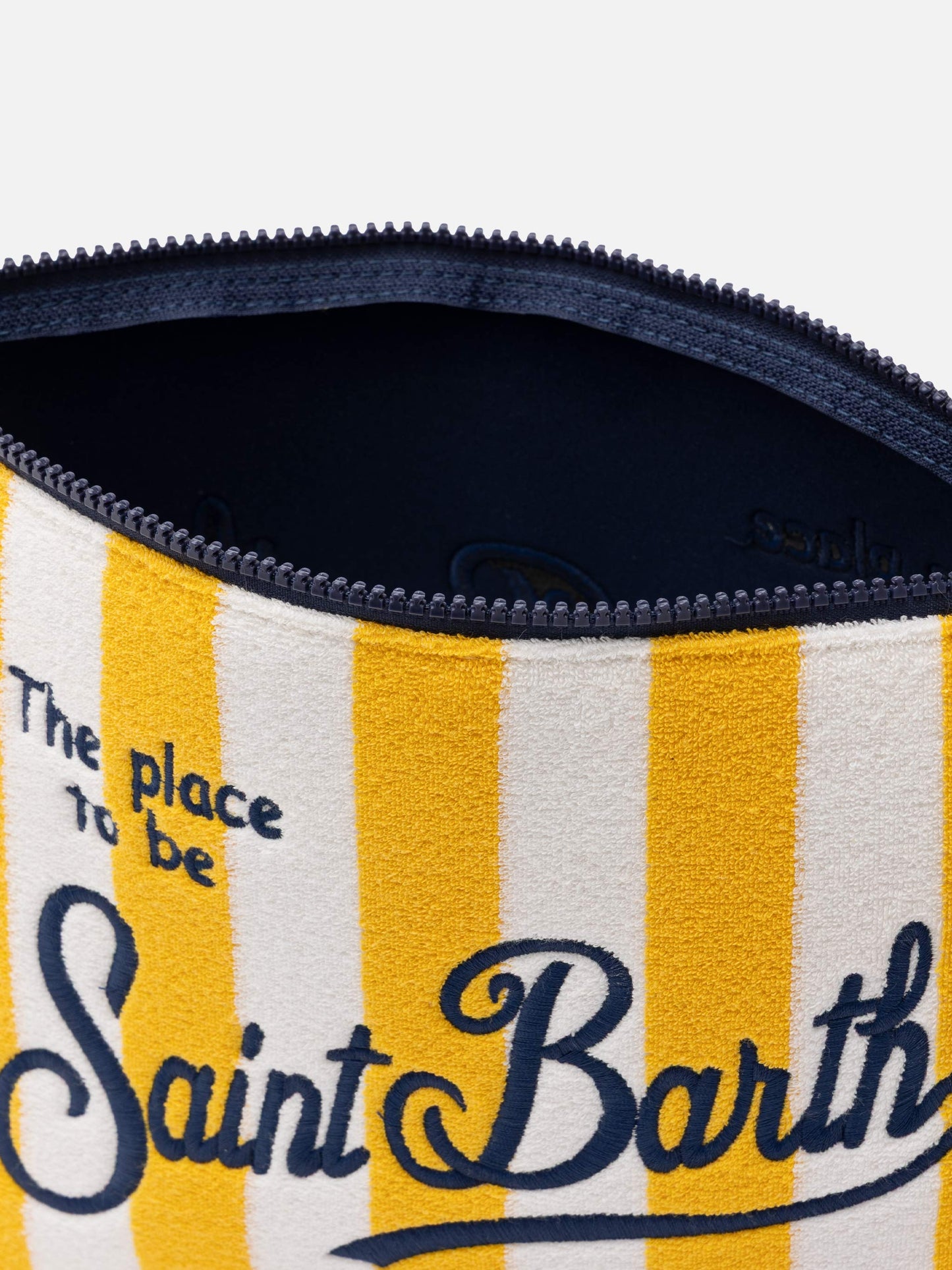 Aline L striped embossed terry pochette