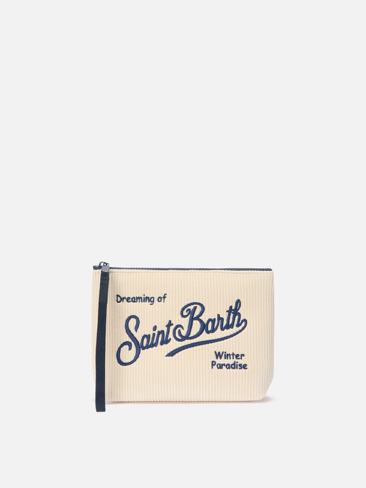 Aline Corduroy Pouch in beige corduroy