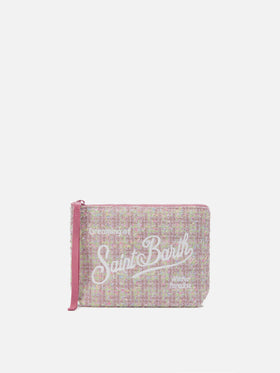 Pochette Aline Tweed lurex rosa