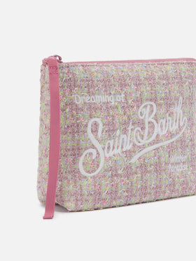 Pochette Aline Tweed lurex rosa
