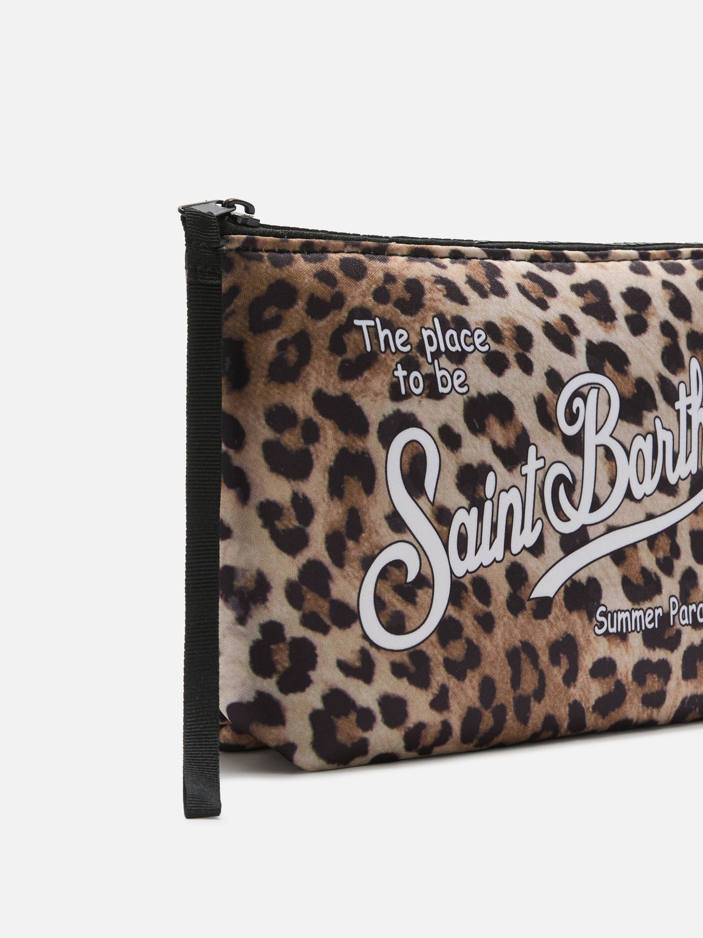 Pochette Aline in scuba con stampa leopardata