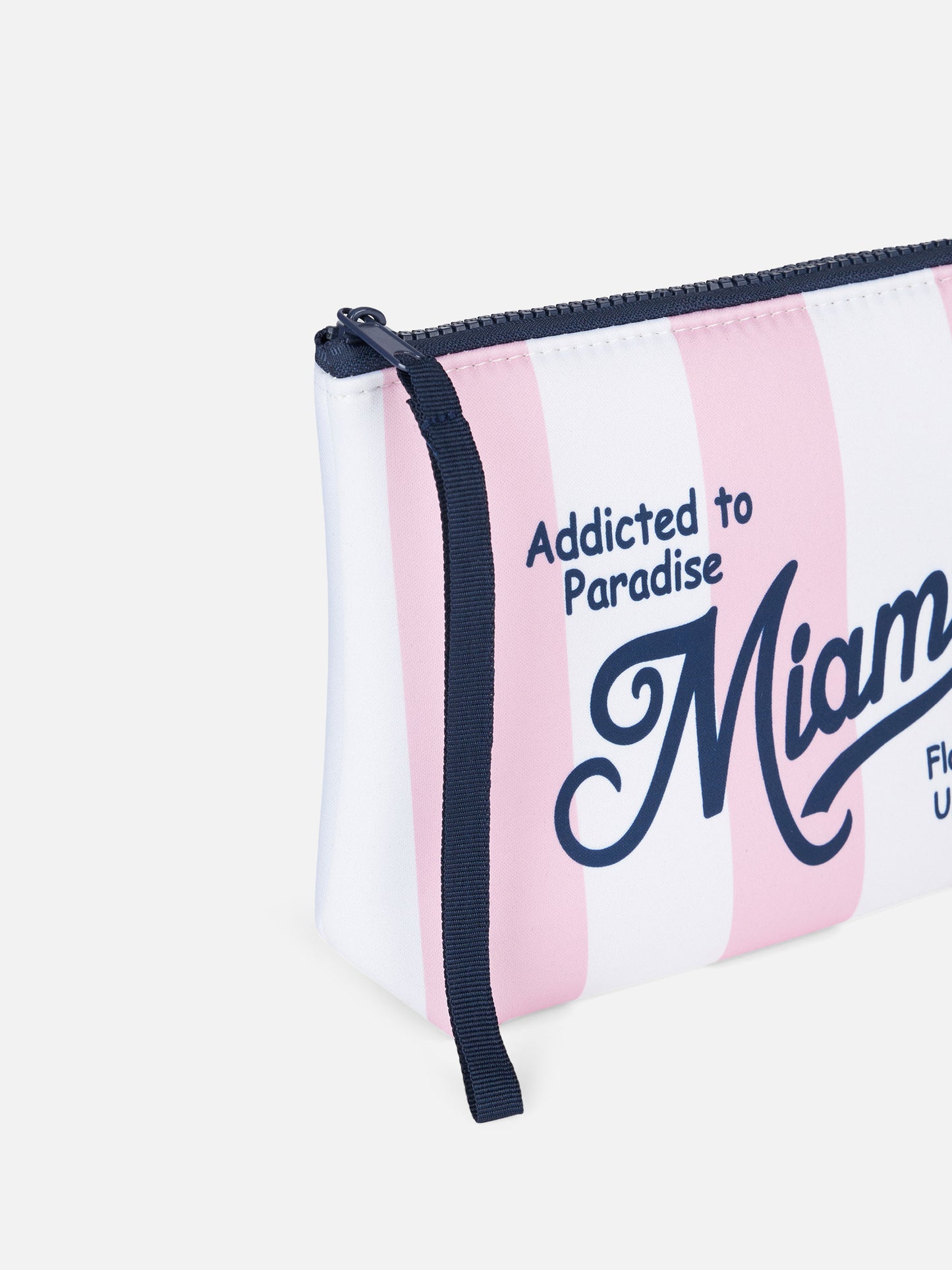 Miami pink striped scuba pochette Aline