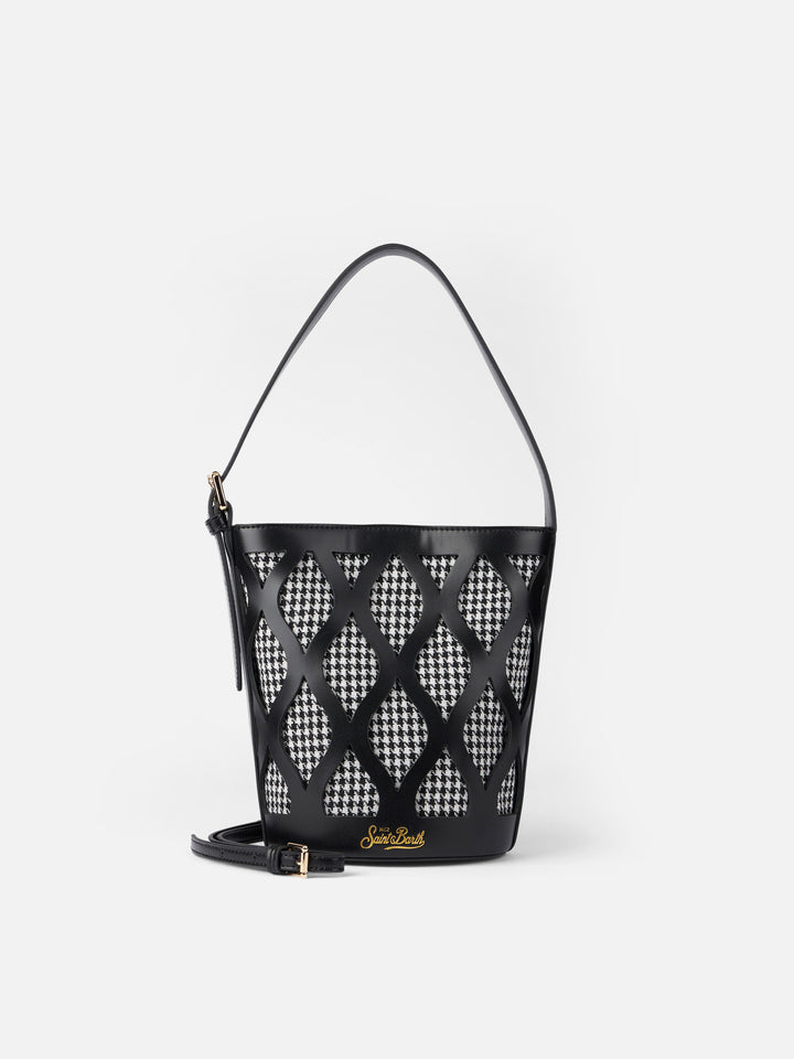 Bucket bag Alexandra with pied de poule print - MC2 Saint Barth
